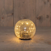 bal  crackle glas oplaadbaar 15led classic 12cm inclusief usb kabel