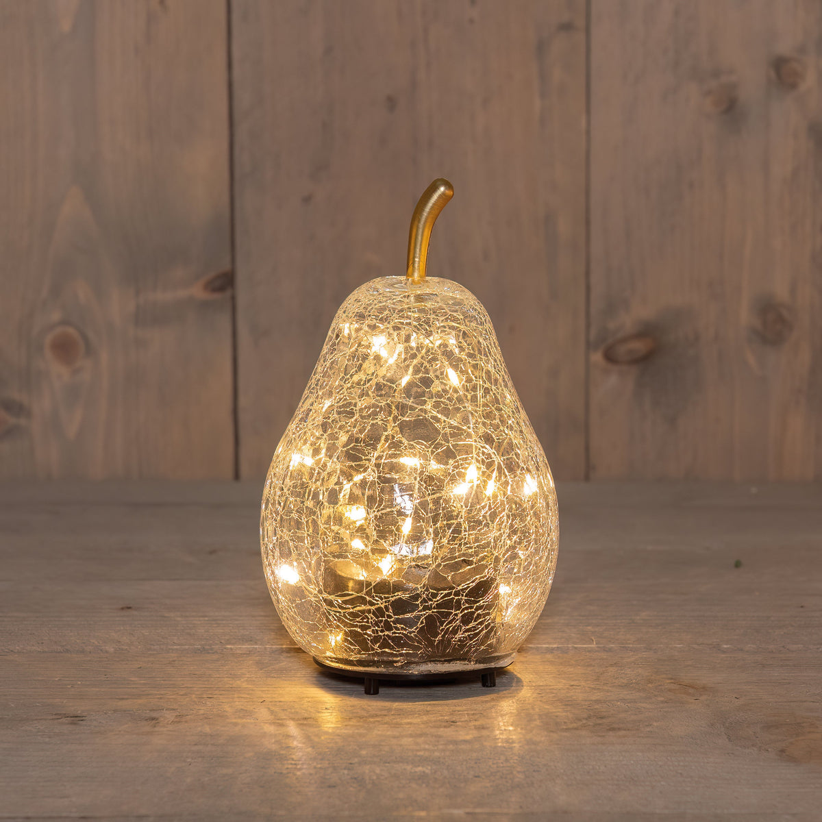 peer  crackle glas oplaadbaar 20led classic 11x18cm inclusief usb kabel