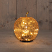 appel  crackle amber glas oplaadbaar 30led classic 15x17cm inclusief usb kabel