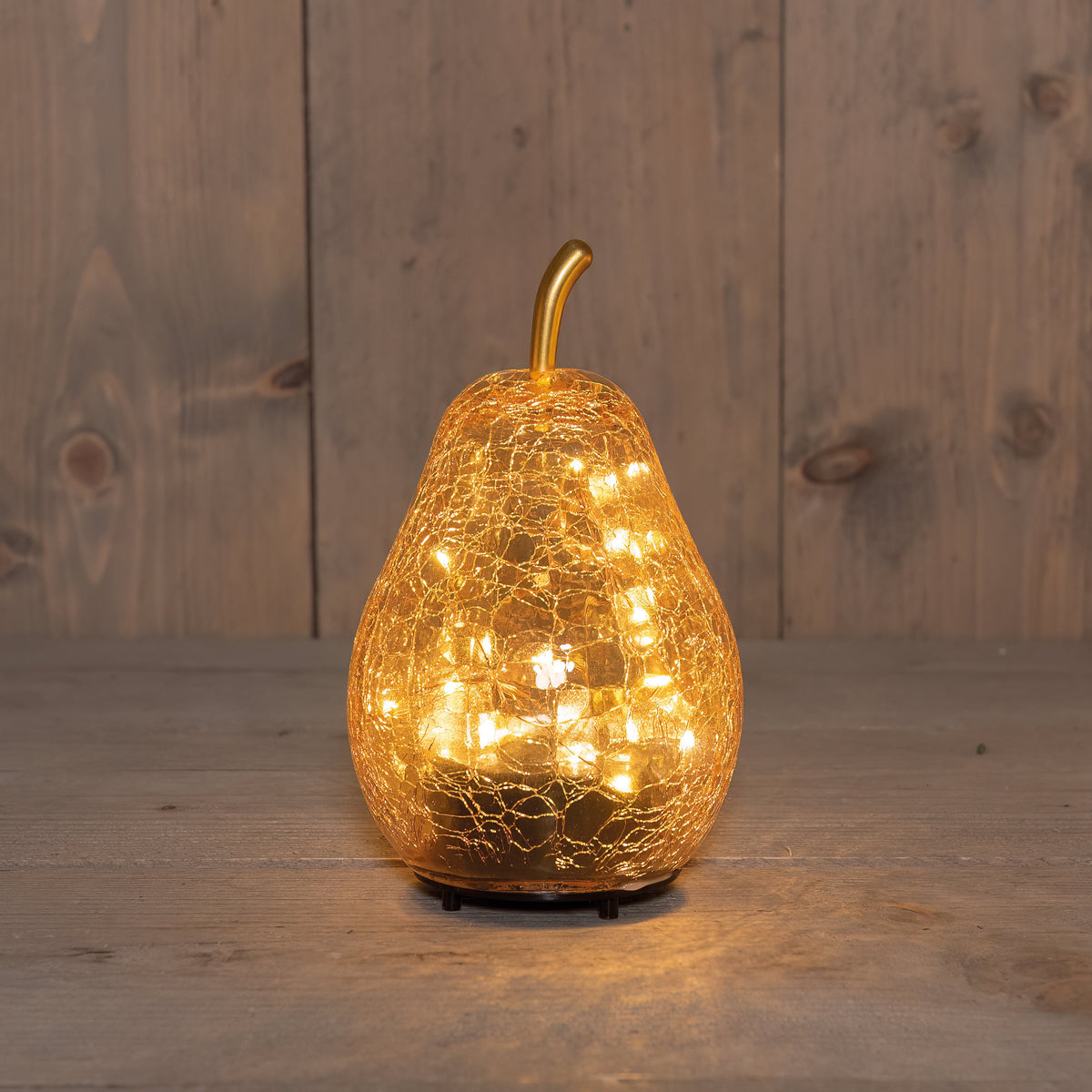 peer  crackle amber glas oplaadbaar 20led classic 11x18cm inclusief usb kabel