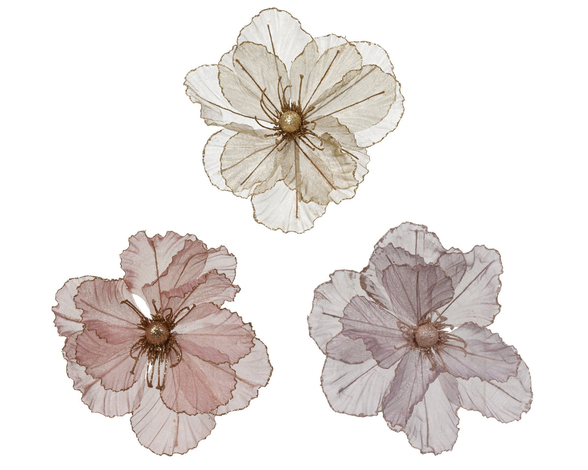 papaver op clip polyester 3col ass assortie d.27cm x h.10cm