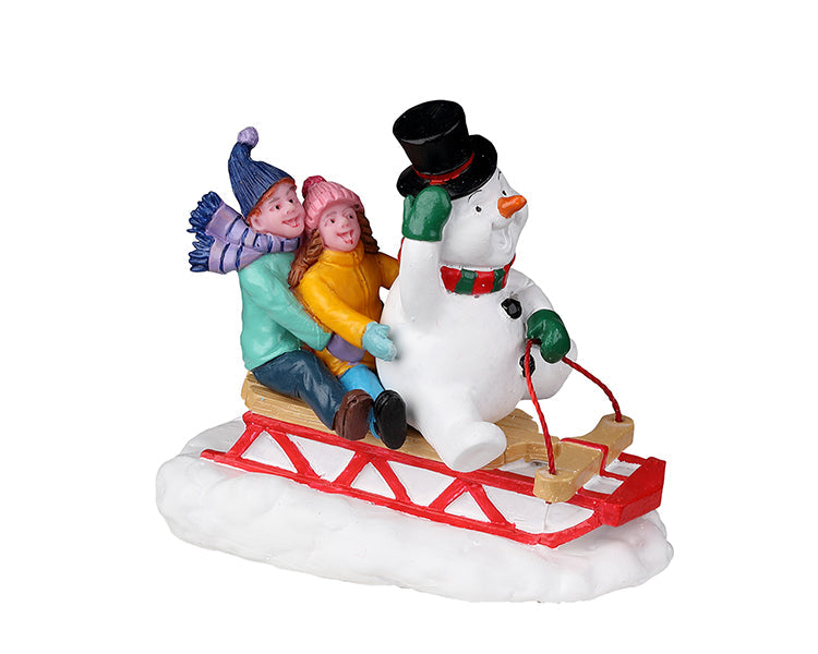 sledding with frosty