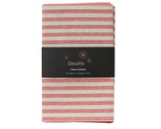 tafelloper katoen rectangular n/a with stripe in lurex yarn rood/wit l.150cm x w.30cm x h.0.1cm