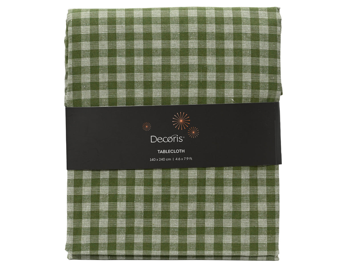 tafelkleed katoen rectangular n/a with check with lurex yarn rosemarijn l.240cm x w.140cm x h.0.1cm
