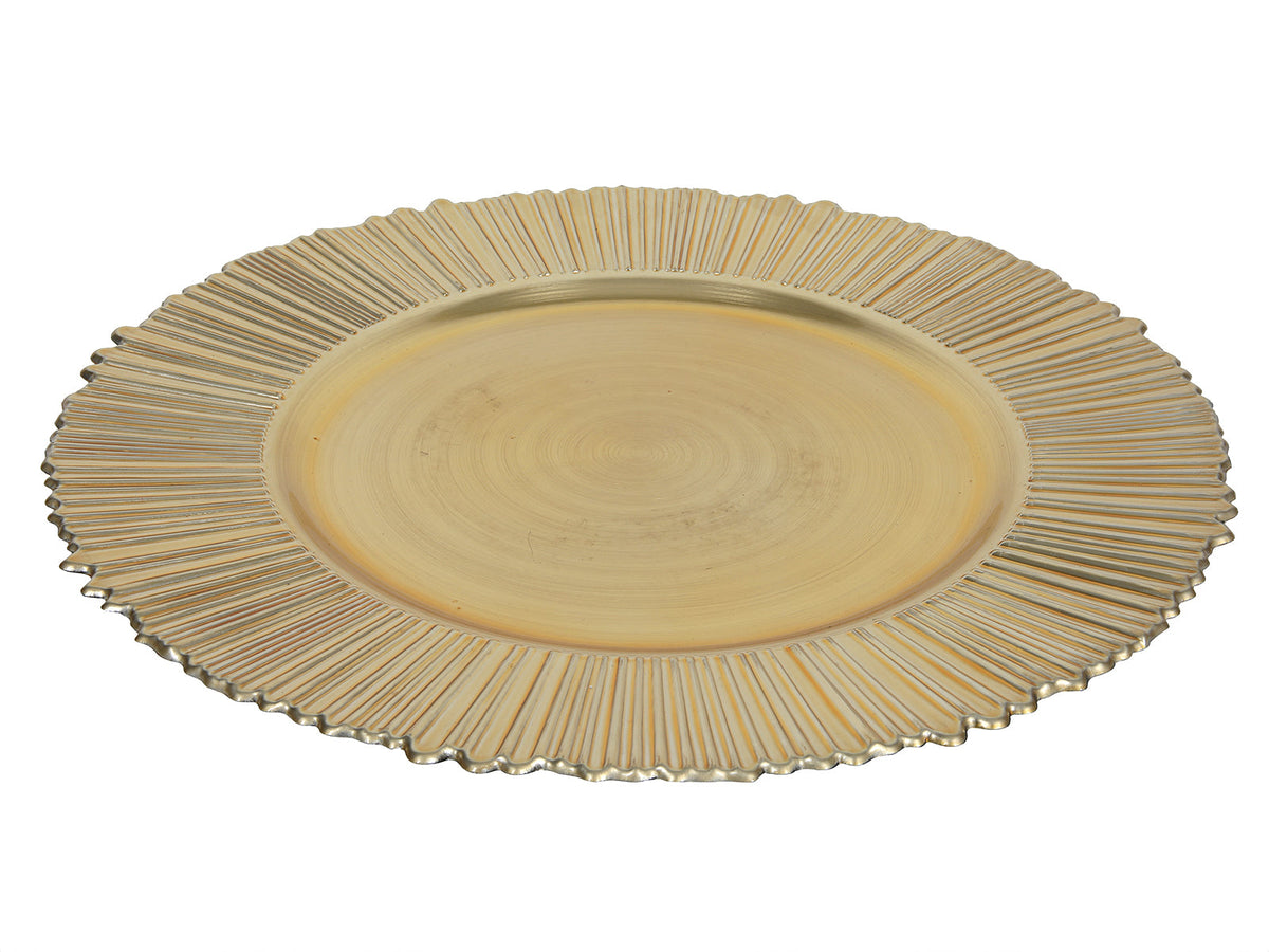 onderbord streep rand metallic goud ø33cm