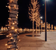 connect de luxe 100led warm wit 10m, 10cm afstand tussen de leds, rubber kabel zwart