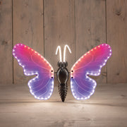 vlinder led rgb 40cm bewegende vleugels - -incl.afstandbediening5mtr aanloopsnoer - ip44 transformer - colourbox