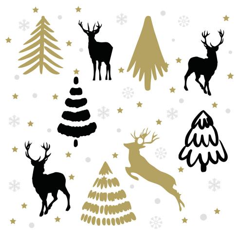 servetten deers & trees 3-laags tissue 33 x 33 cm