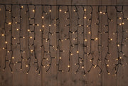 gordijnverlichting outdoor 100 strengen 1000l/500x50cm led classic - 5m aanloopsnoer zwart - ip44 trafo aan / 8/16u timer / uit