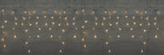 icicle lights transparant 180l/360x60cm led warm wit - 5m aanloopsnoer  - ip44 trafo aan / 8/16u timer / uit