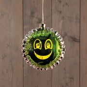 ballon smiley led glas led op batterij 15.8x7.9x16.5cm groen
