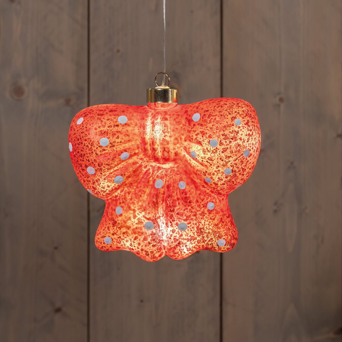 strik glas led op batterij 14,8x6x13,5cm rood