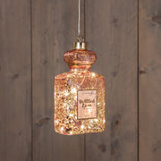 roze parfumfles glas led op batterij 8.5x5x16cm
