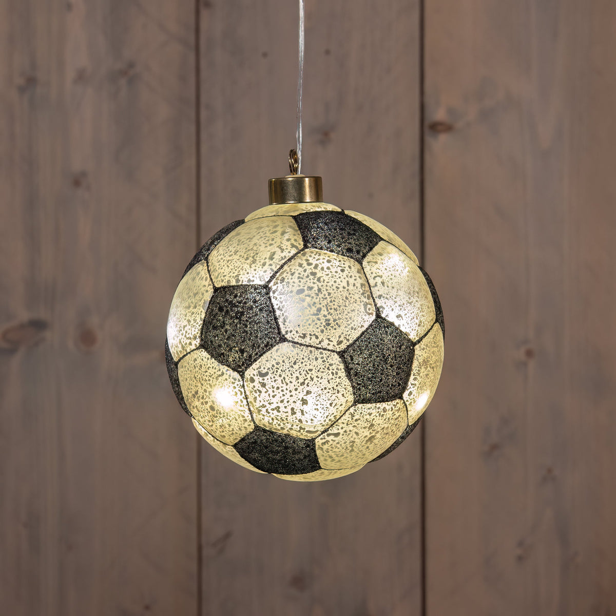 voetbal glas led op batterij 13cm