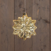 ster 12 punten glas 15cm led batterij mercury goud
