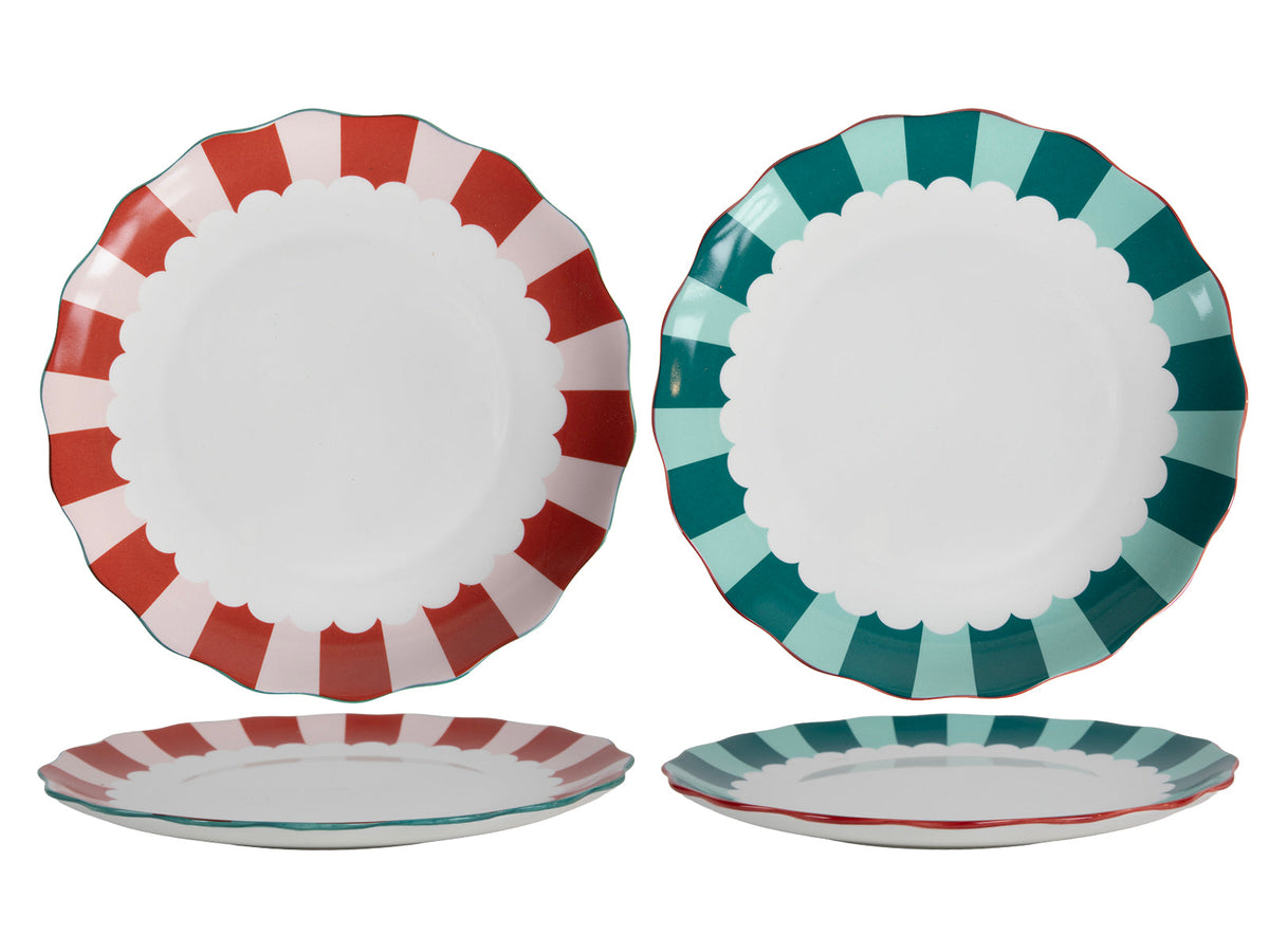 dinerbord "kerststrikken" ø27cm 2 assorti