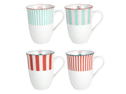 mok "kerststrikken" ø9x12cm 340ml 4 assorti