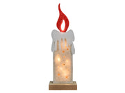 kaars beige vilt led 25cm 2xcr2032