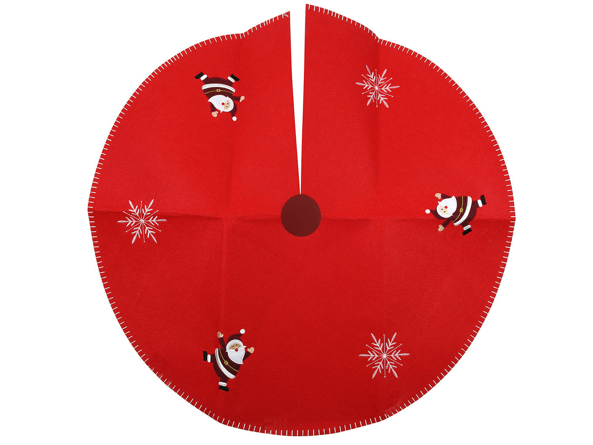 kerstboomrok kerst vilt "holly jolly" ø80cm  rood