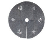 kerstboomrok kersthuisje vilt ø80cm  grijs
