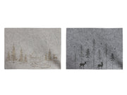 placemat kerstsfeer 45x33cm 2-assorti grijs/zand