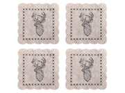 onderzetter rendier vilt beige 10cm s/4
