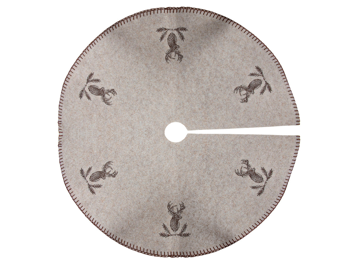 kerstboomrok rendier vilt beige vilt ø80cm