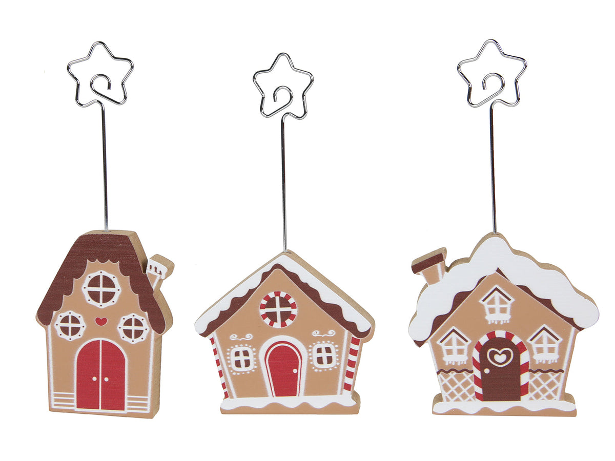 hout menu-kaarthouder huisjes 17cm 3 ass.