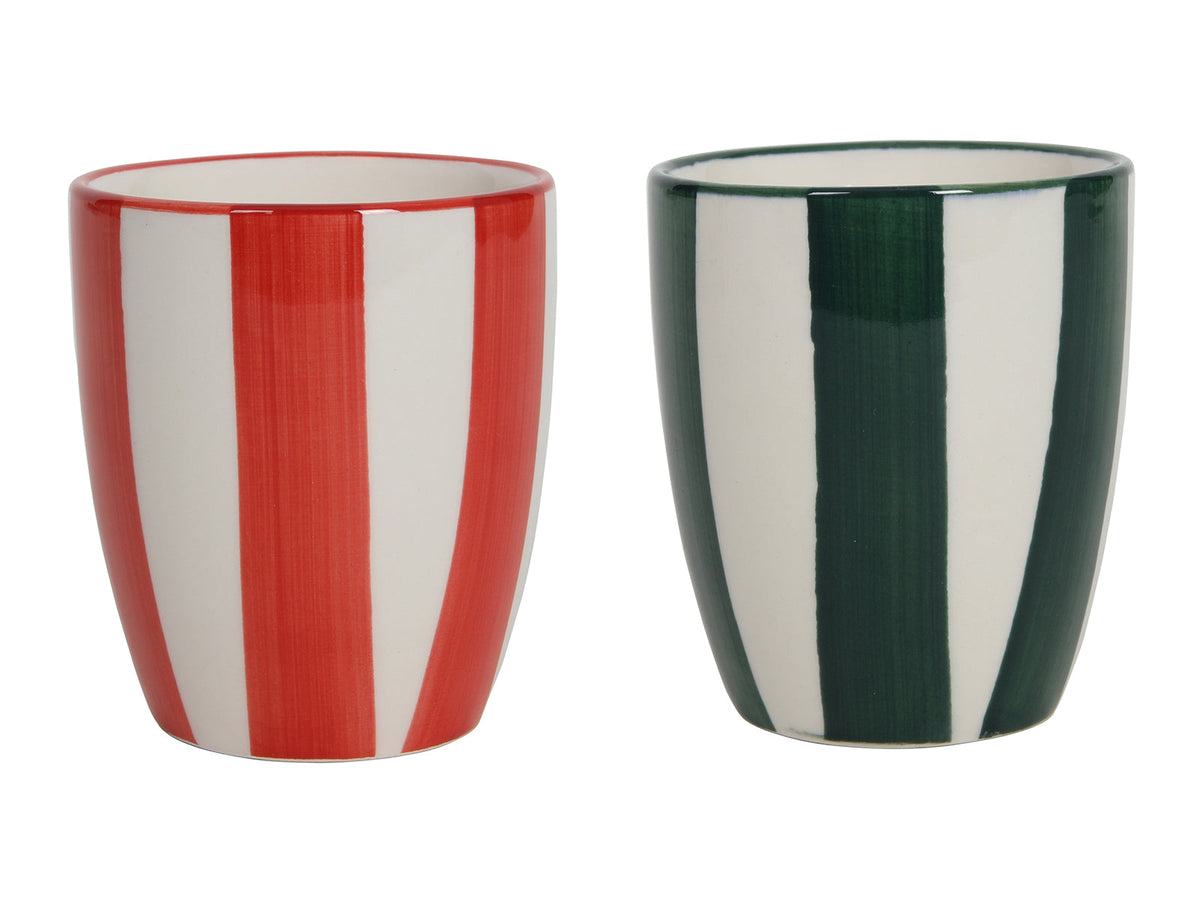 mok 'tree' zonder handvat groen/rood 200ml 2-ass