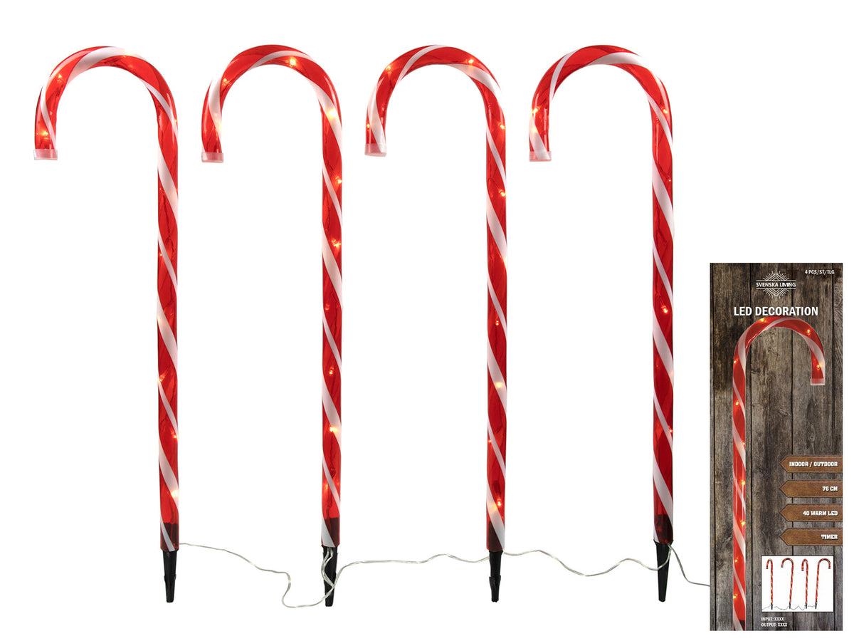 tuinstekers 4x zuurstok76cm 40led ip44 timer adapter