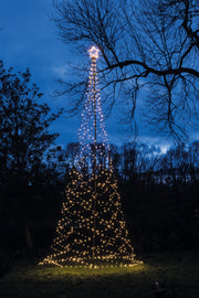 boom met ster 836led ip44 trafo inclusief paal, afstandsbediening en 8 grondpennen d160h500cm classic warm