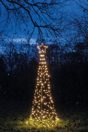 boom met ster op standaard 236led ip44 trafo inclusief paal en 4 grondpennen d70h200cm classic warm