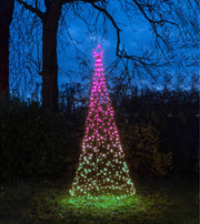 Baum mit Stern 480LED RGB IP44 Trafo inklusive Mast, Fernbedienung und 8 Erdspieße d100h320cm
