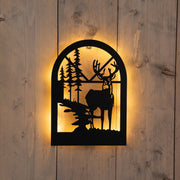 muurhanger met kerstfiguren 24led classic op batterij met timer ip20 3x25x30cm zwart