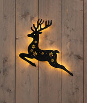 muurhanger hert 48led classic op batterij met timer ip20 3x42.5x49.5cm zwart