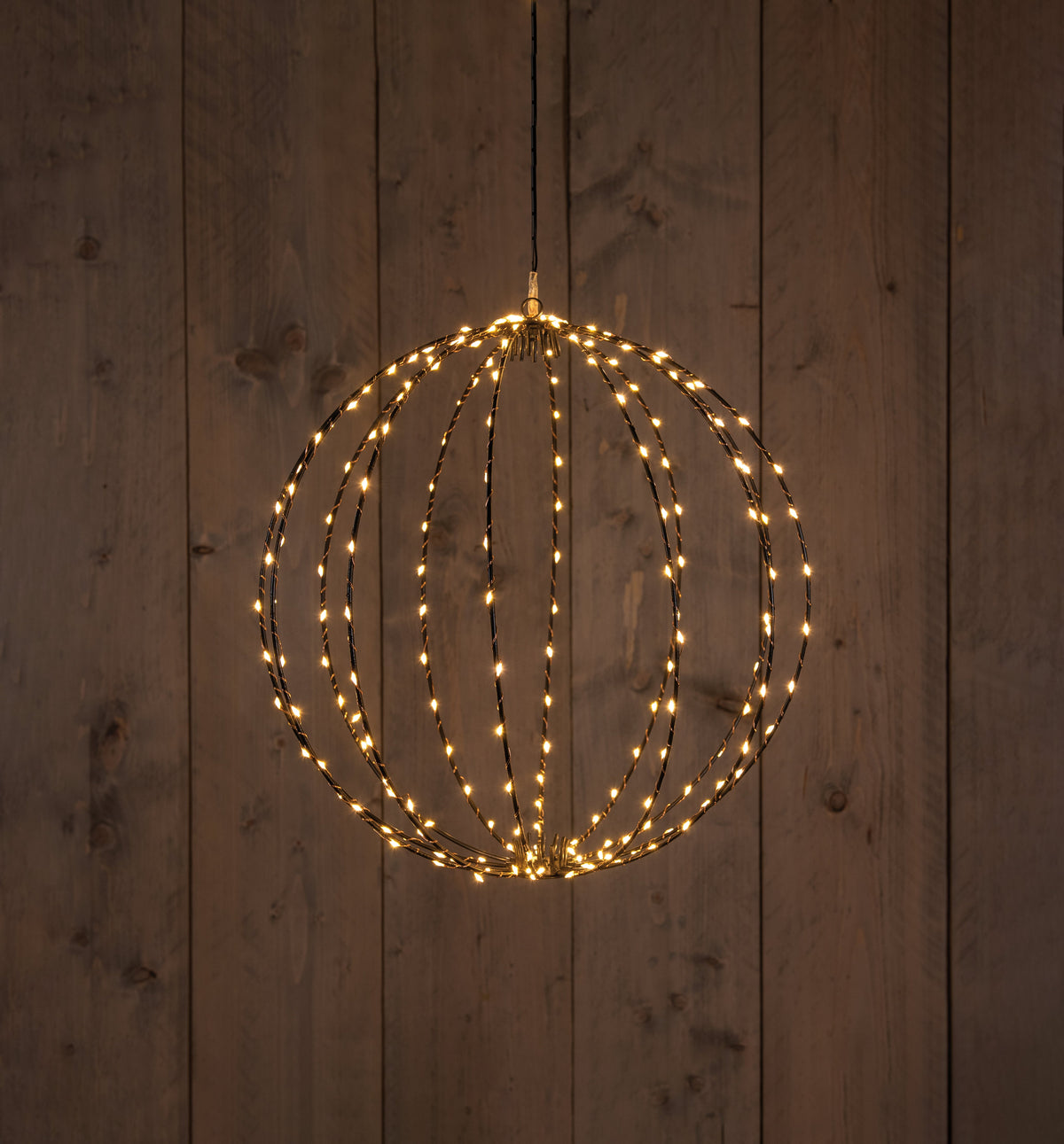 bal zwart 50cm/ 216led classic warm - 5m aanloopsnoer - aan / dimmer / 8/16u timer / uit ip44 trafo