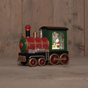 trein met santa in glitterwater op 3aa batterij met dc aansluiting 15x21cm warm wit