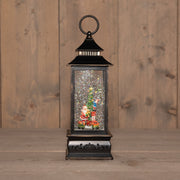 lantaarn met trein roterend in glitterwater led op 3aa batterij met dc aansluiting 10,5x29cm warm wit