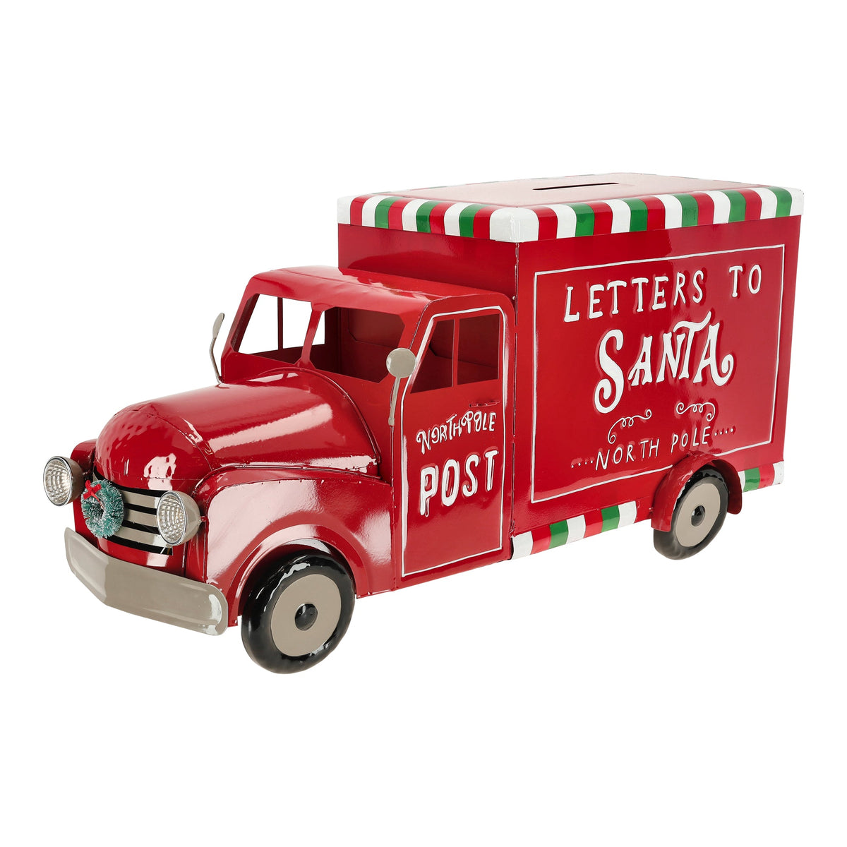 truck mailbox metal 
b/o,64x24,5x30cm,red ,led