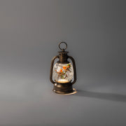 LED Wasserspinner Rotkehlchen 10.5x16.5cm BxH, Bronze, 1 warmweiße LED, auf Batterie/USB (3x AAA exkl.), 5h Timer, IP20, 3.6W, 1.8m USB-C schwarzes Kabel, 1.5V, für innen