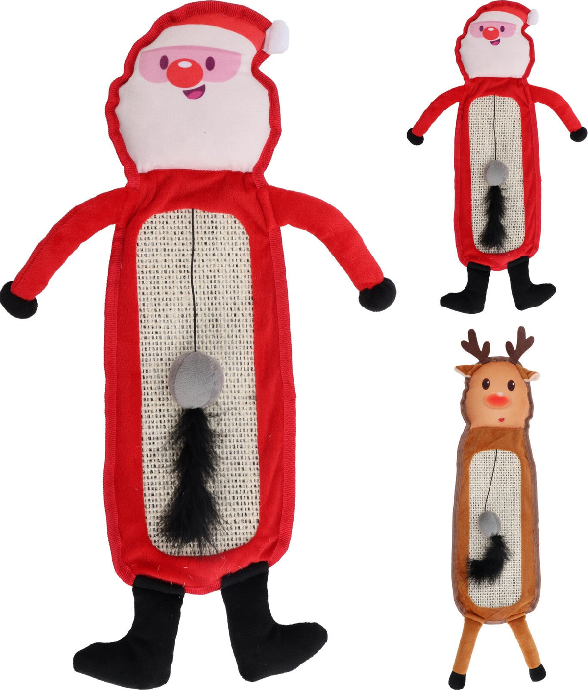 kattenkrab mat met bal en staart 53x12cm, 2ass ontwerpen, met hangtag