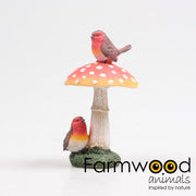 paddenstoel m/vogels 8x8x16 cm