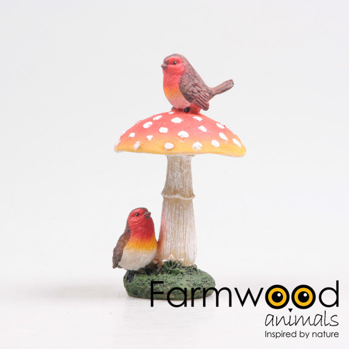 paddenstoel m/vogels 8x8x16 cm