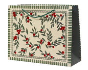 giftbag papier flock berries fsc recycled groen/kleur(en) l.42cm x w.12cm x h.30cm
