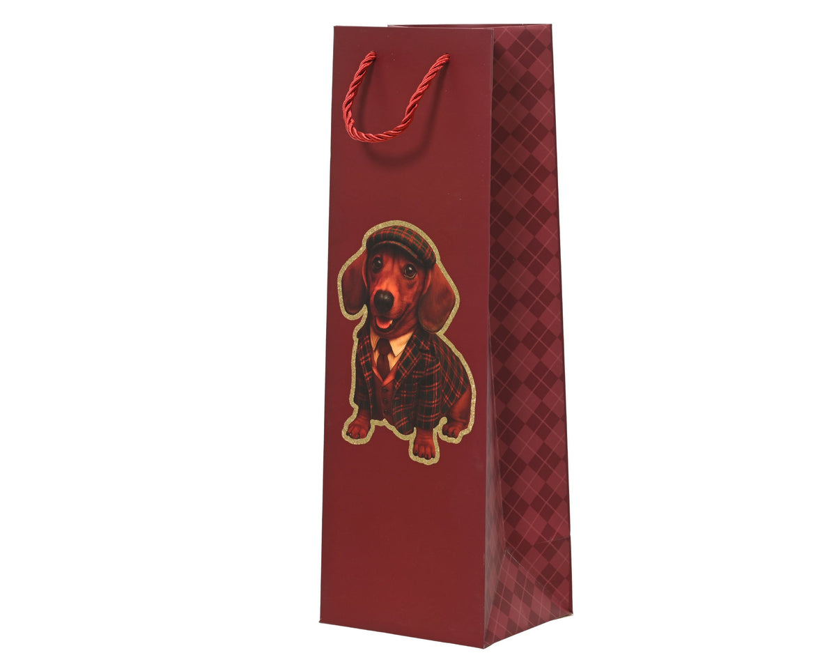 giftbag papier glitter dachshund fsc mix credit ossenbloed/kleur(en) l.12cm x w.10cm x h.36cm