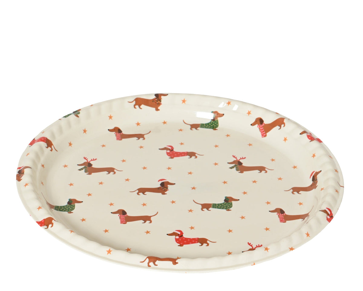decobord pp round poodle pattern multi d.28cm x h.2.5cm