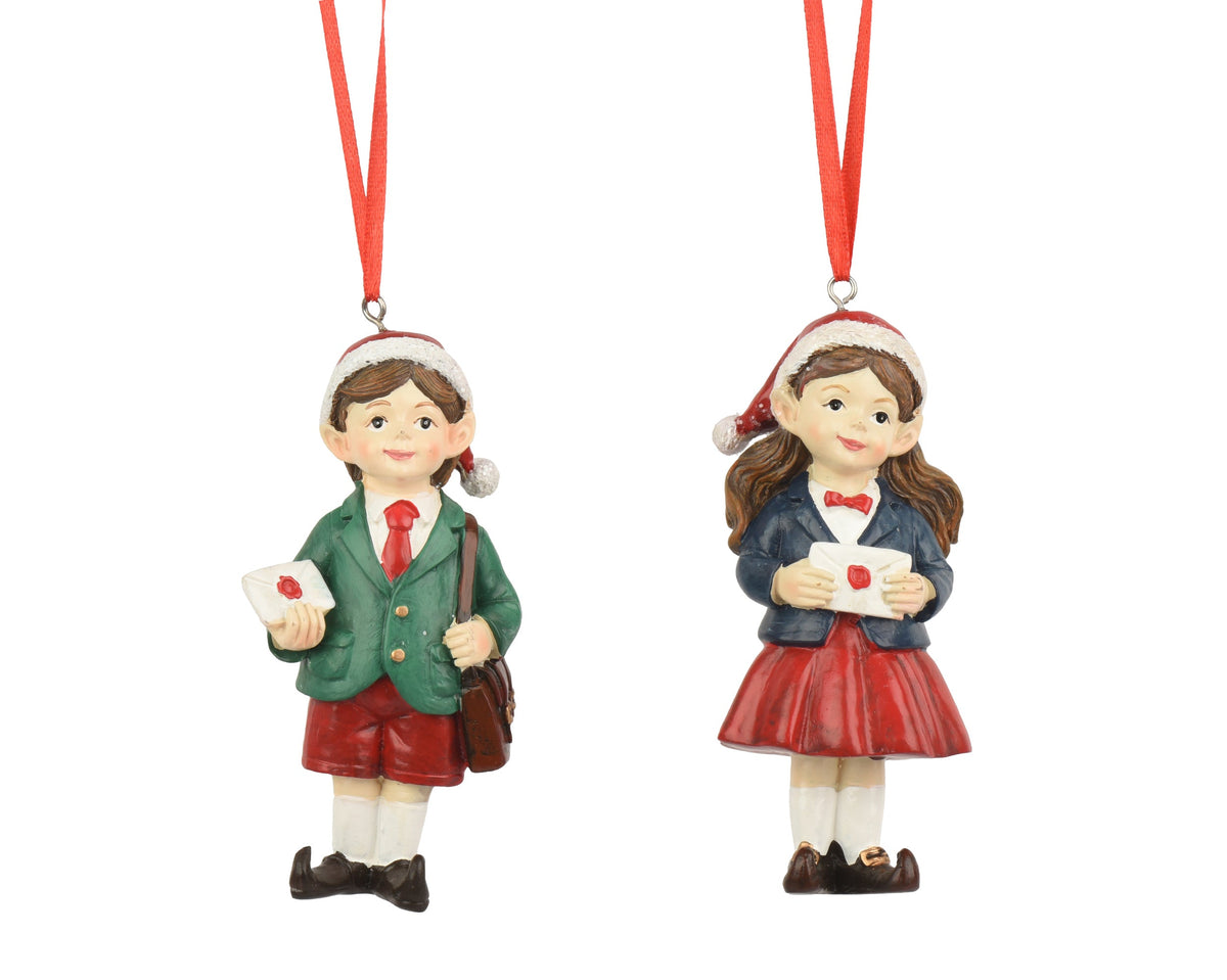 elf polyresin 2ass rood/kleur(en) l.4.8cm x w.2.8cm x h.10.8cm
