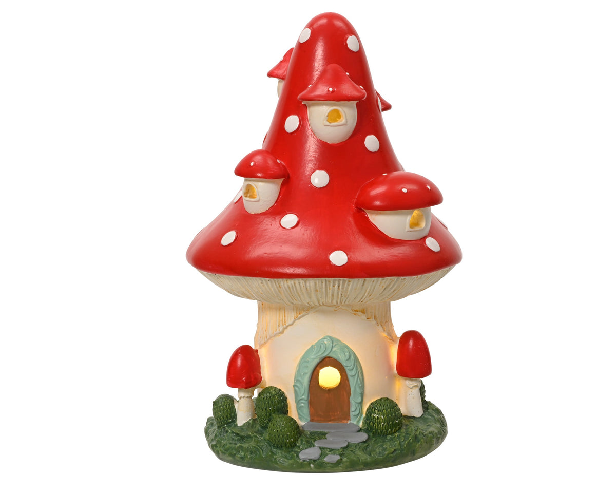 led paddenstoel polyresin steady binnen rood/kleur(en) l.15cm x w.15cm x h.23cm