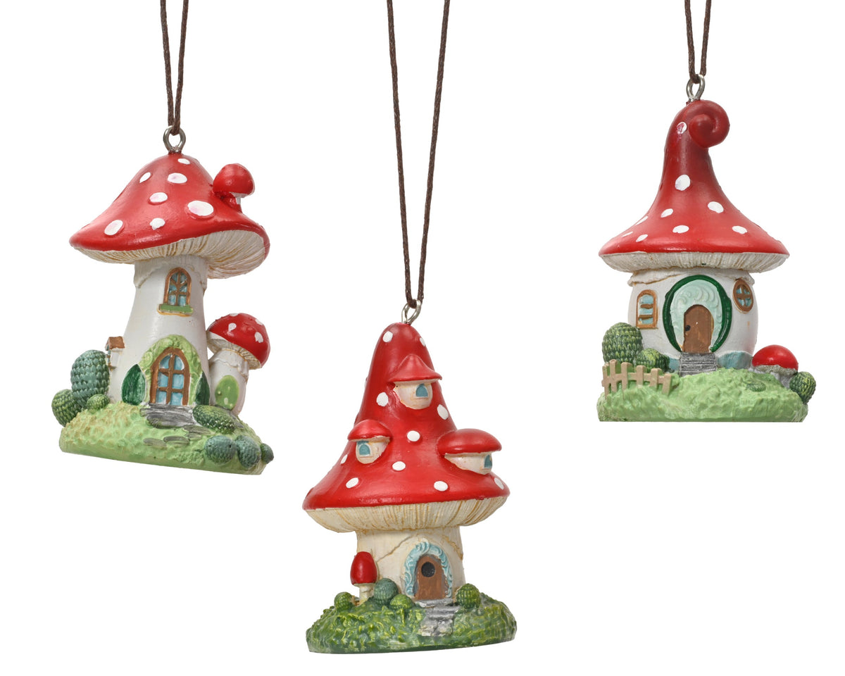 paddenstoel polyresin 3ass rood/kleur(en) l.4.2cm x w.4cm x h.6.5cm