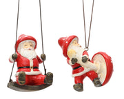 kerstman polyresin 2ass rood/kleur(en) l.5.5cm x w.4.7cm x h.8cm